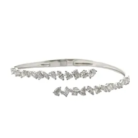 Fancy Cut Bypass Diamond Bangle Bracelet