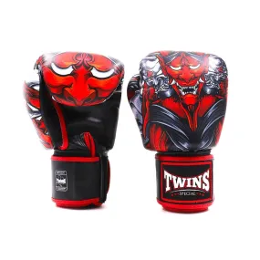 FBGVL3-58 Twins Kabuki Boxing Gloves Black-Red