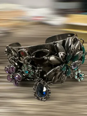 Flower charm cuff