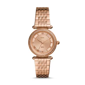 Fossil Ladies' Lyric Three-Hand Rose Gold-Tone Stainless Steel Watch ES4711