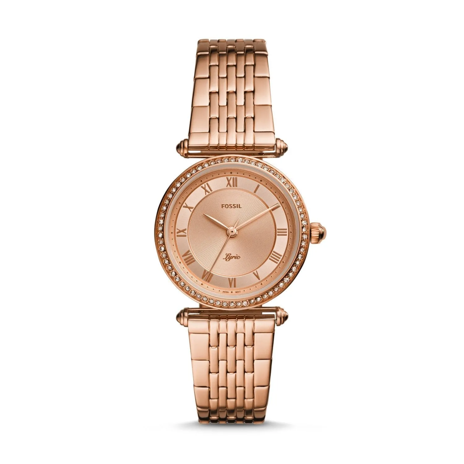 Fossil Ladies' Lyric Three-Hand Rose Gold-Tone Stainless Steel Watch ES4711