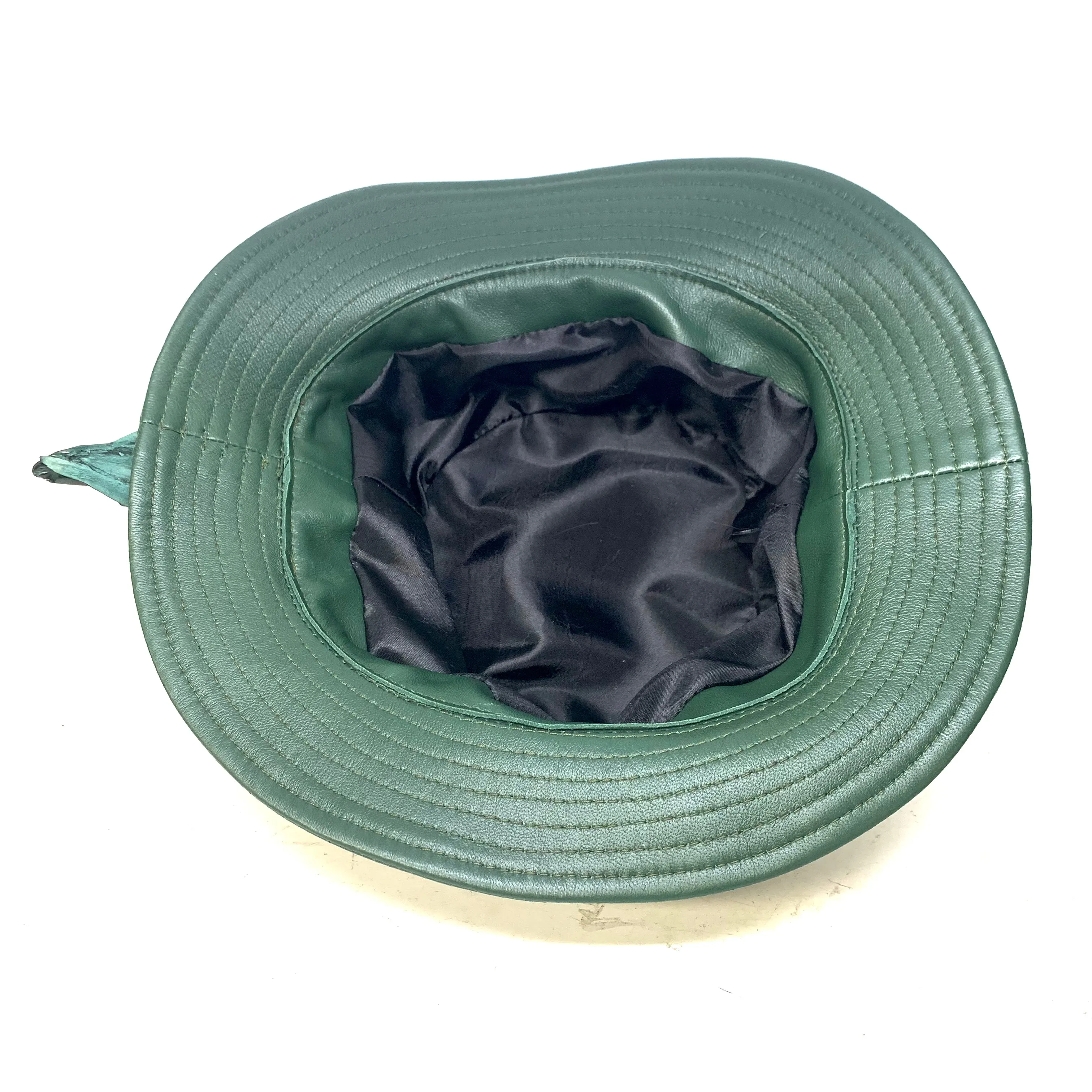 G-Gator Forest Green Lambskin/Crocodile Tail Bucket Hat