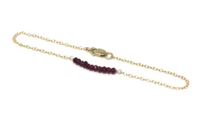 Garnet Petite Bar Bracelet