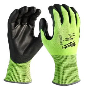 General Purpose Gloves - Milwaukee® High-Visibility Cut Level 4 Polyurethane Dipped Gloves, 48-73-894