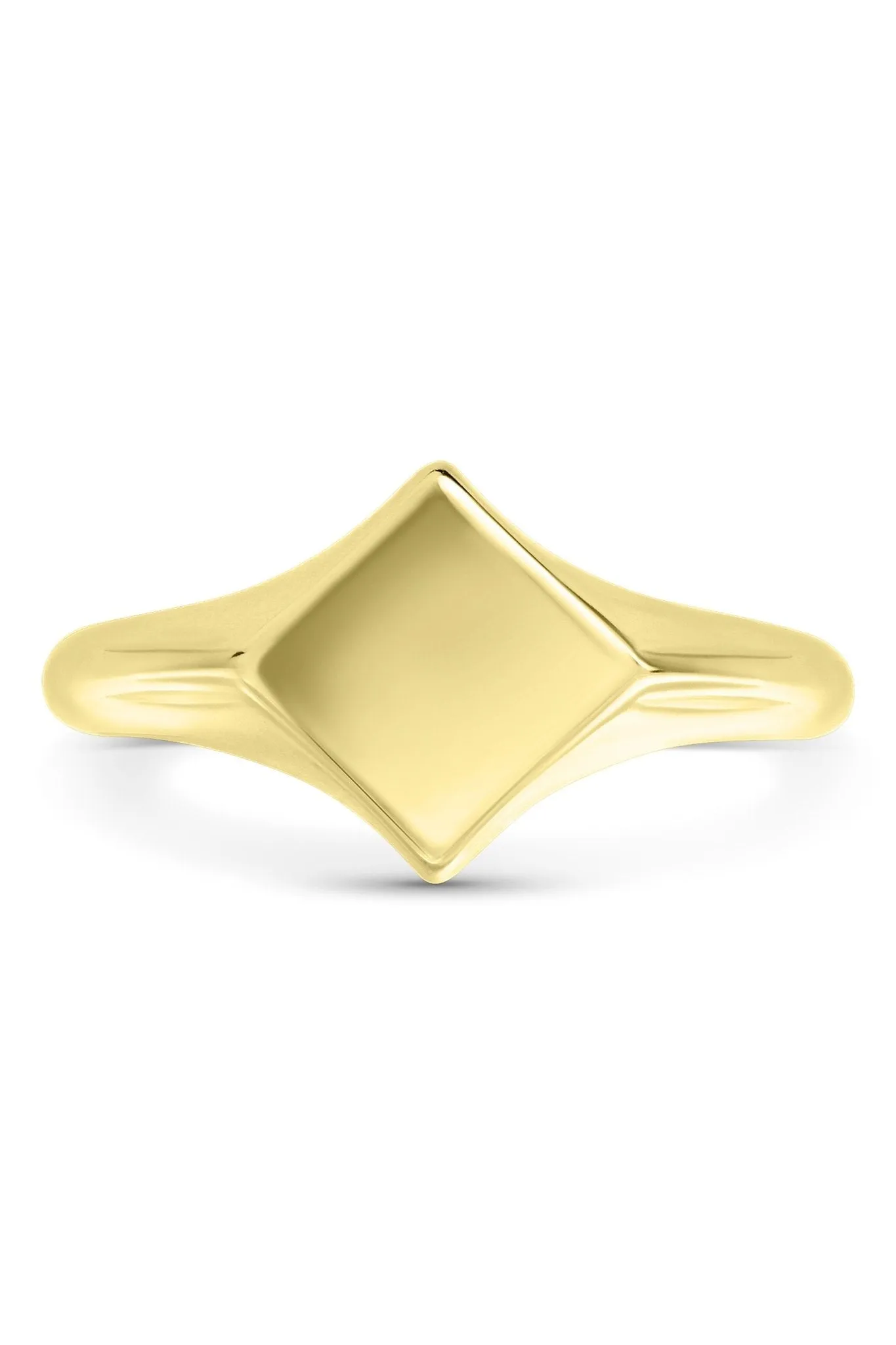 Gold Plated Sterling Silver Diamond Shape Signet Ring