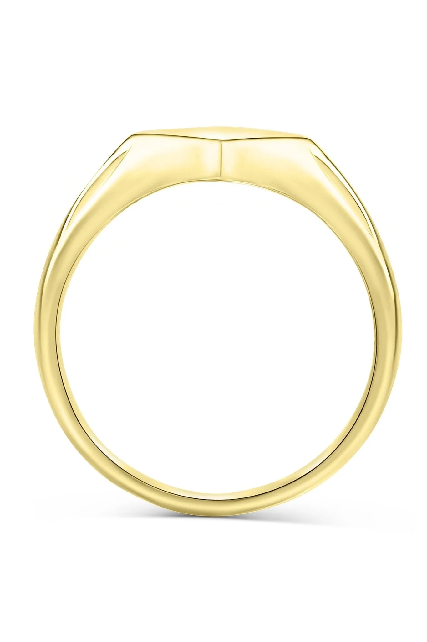 Gold Plated Sterling Silver Diamond Shape Signet Ring