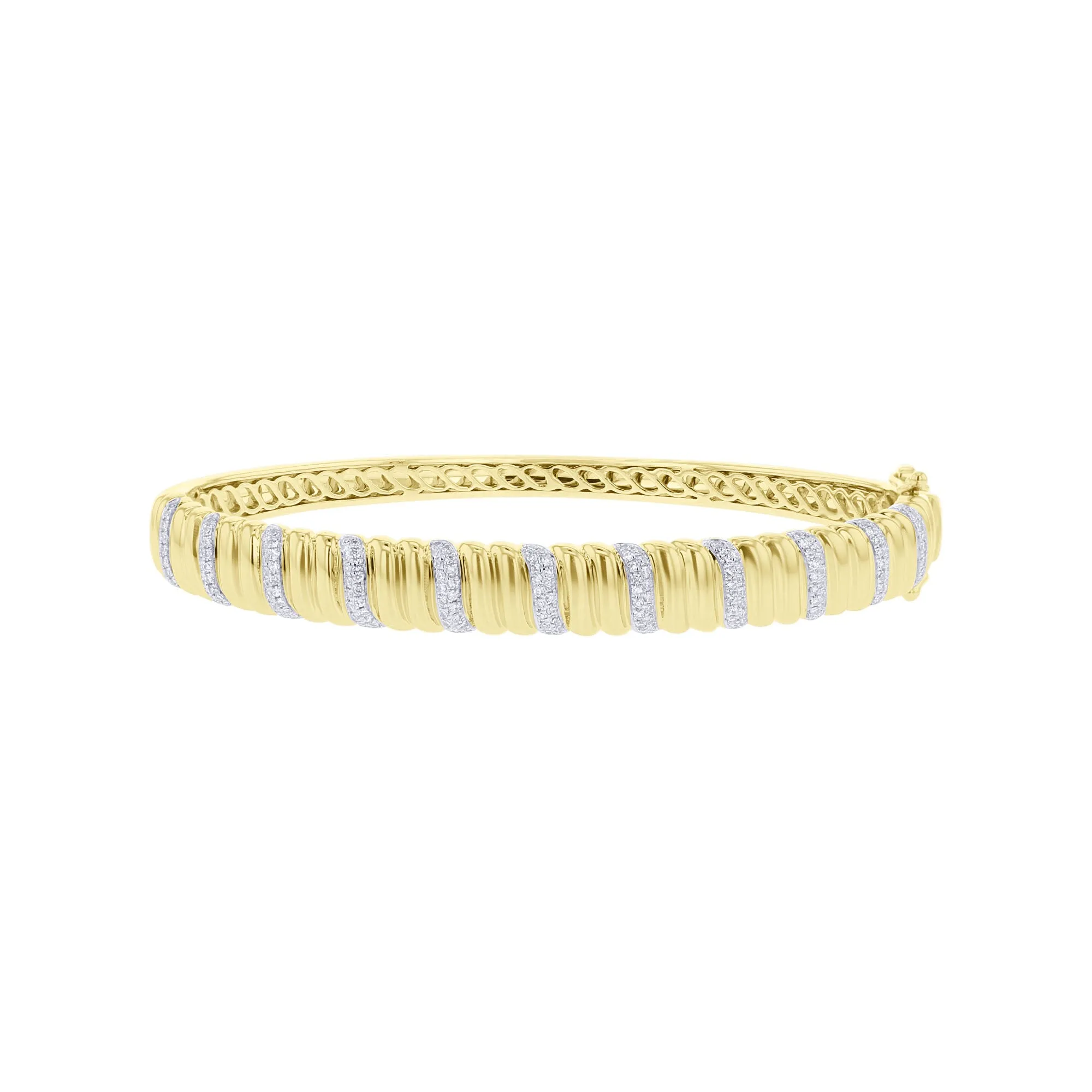 Golden Swirl Diamond Bangle Bracelet