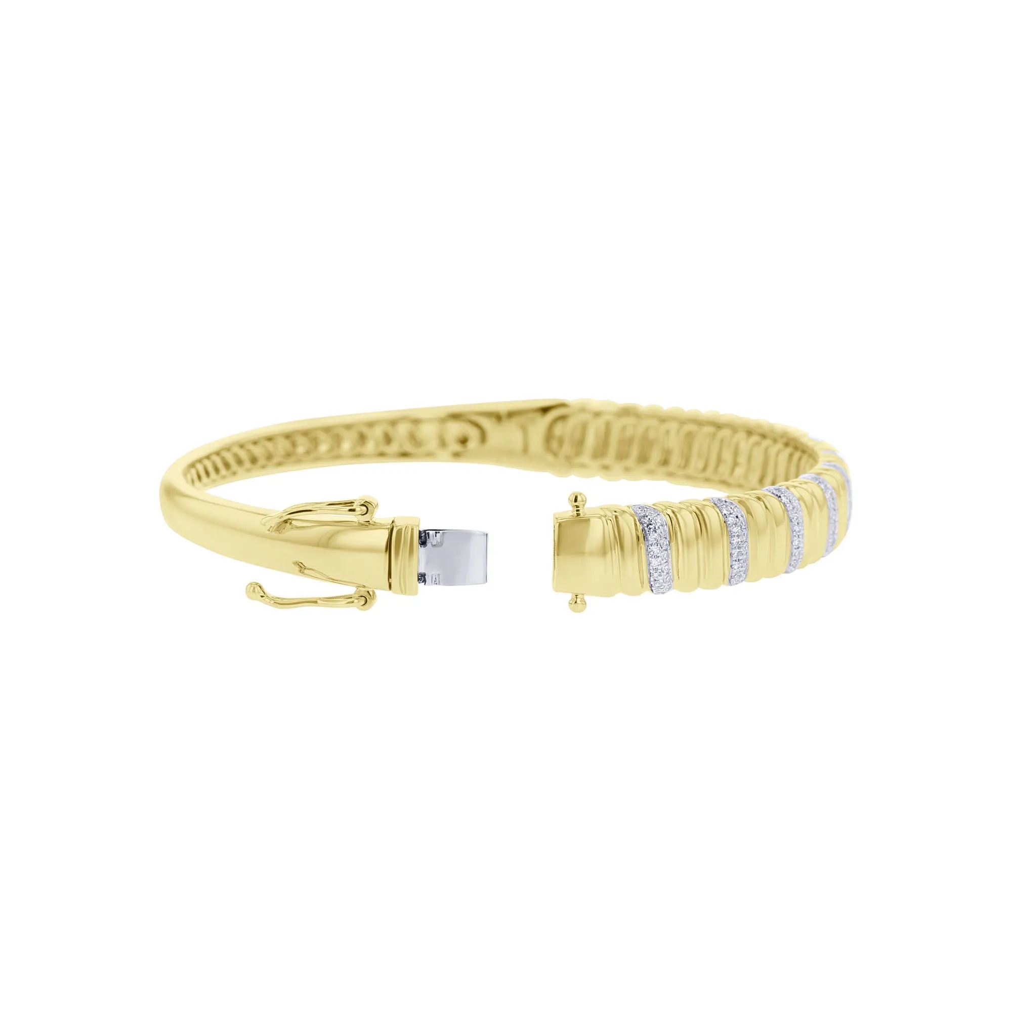 Golden Swirl Diamond Bangle Bracelet