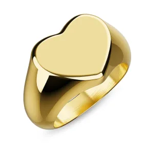 Heart's Desire Signet Gold Layered Ring in 10mm