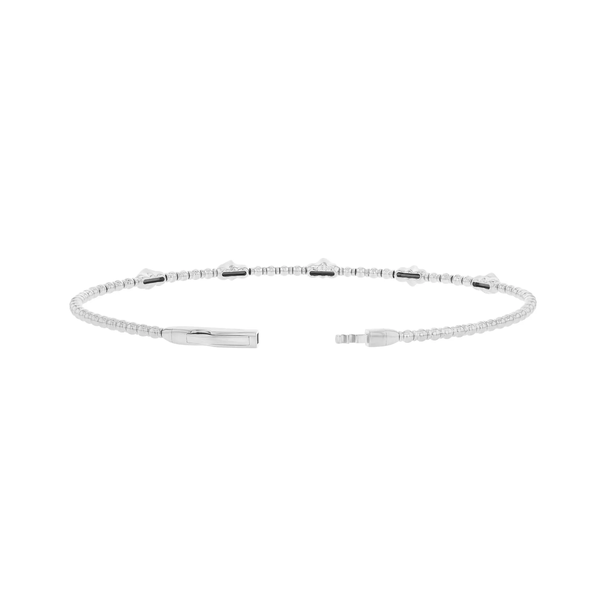 Hexagonal Station Diamond Bangle Bracelet