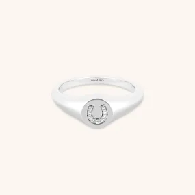 Horseshoe Signet Ring in Silver