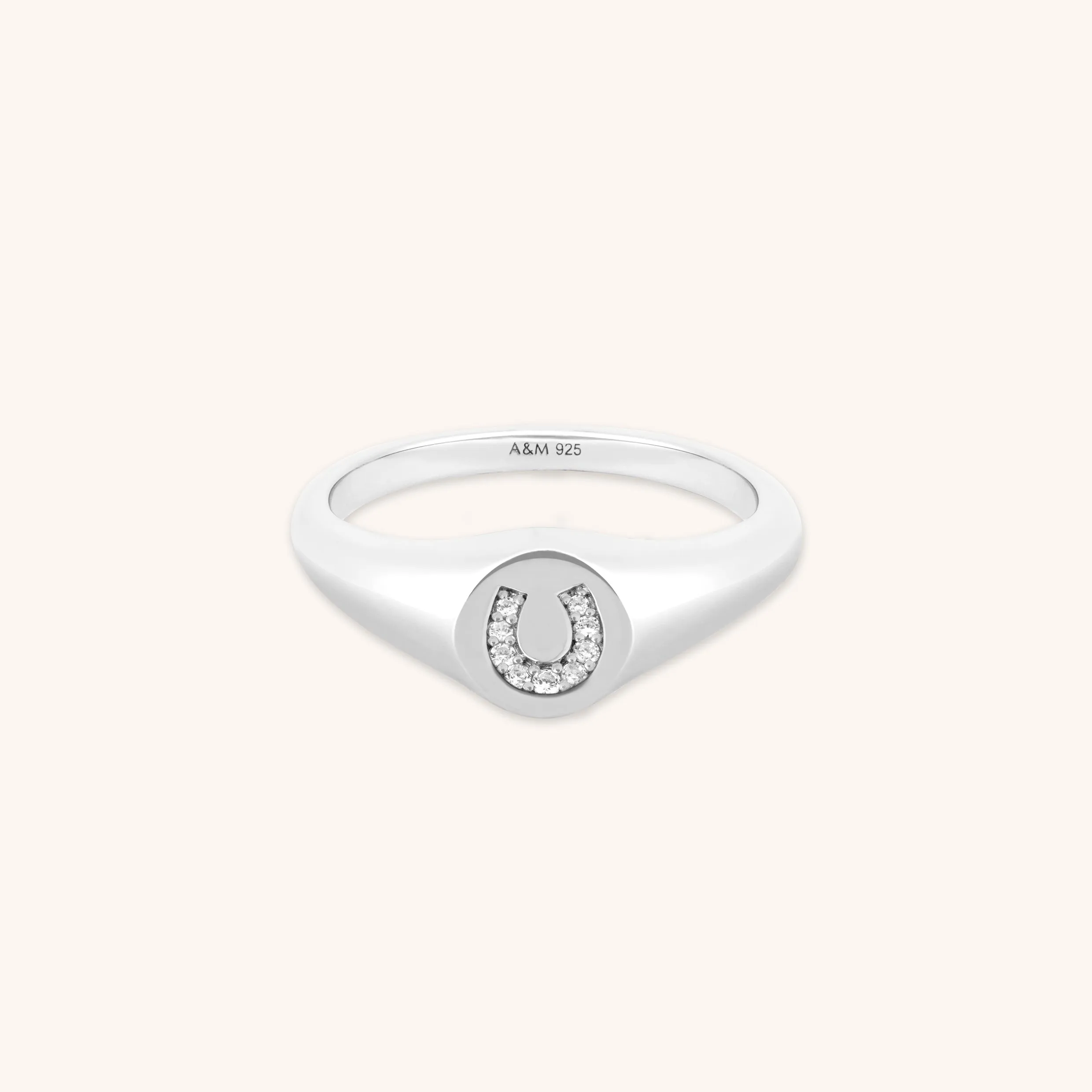 Horseshoe Signet Ring in Silver