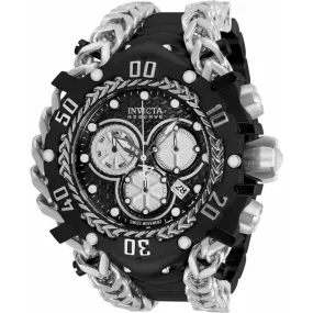 Invicta Men's Chronograph Watch - Gladiator Silver and Black Dial Bracelet | 34435