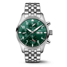 IWC Pilot's Watch Chronograph 41 Green Dial Stainless Steel Day-Date Automatic