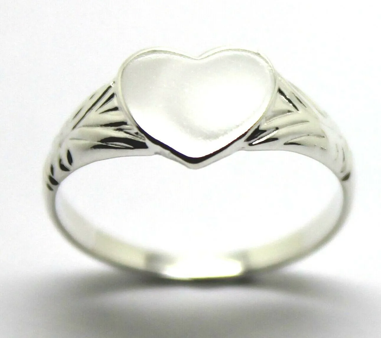 Kaedesigns Solid New Sterling Silver Heart Signet Ring Size H