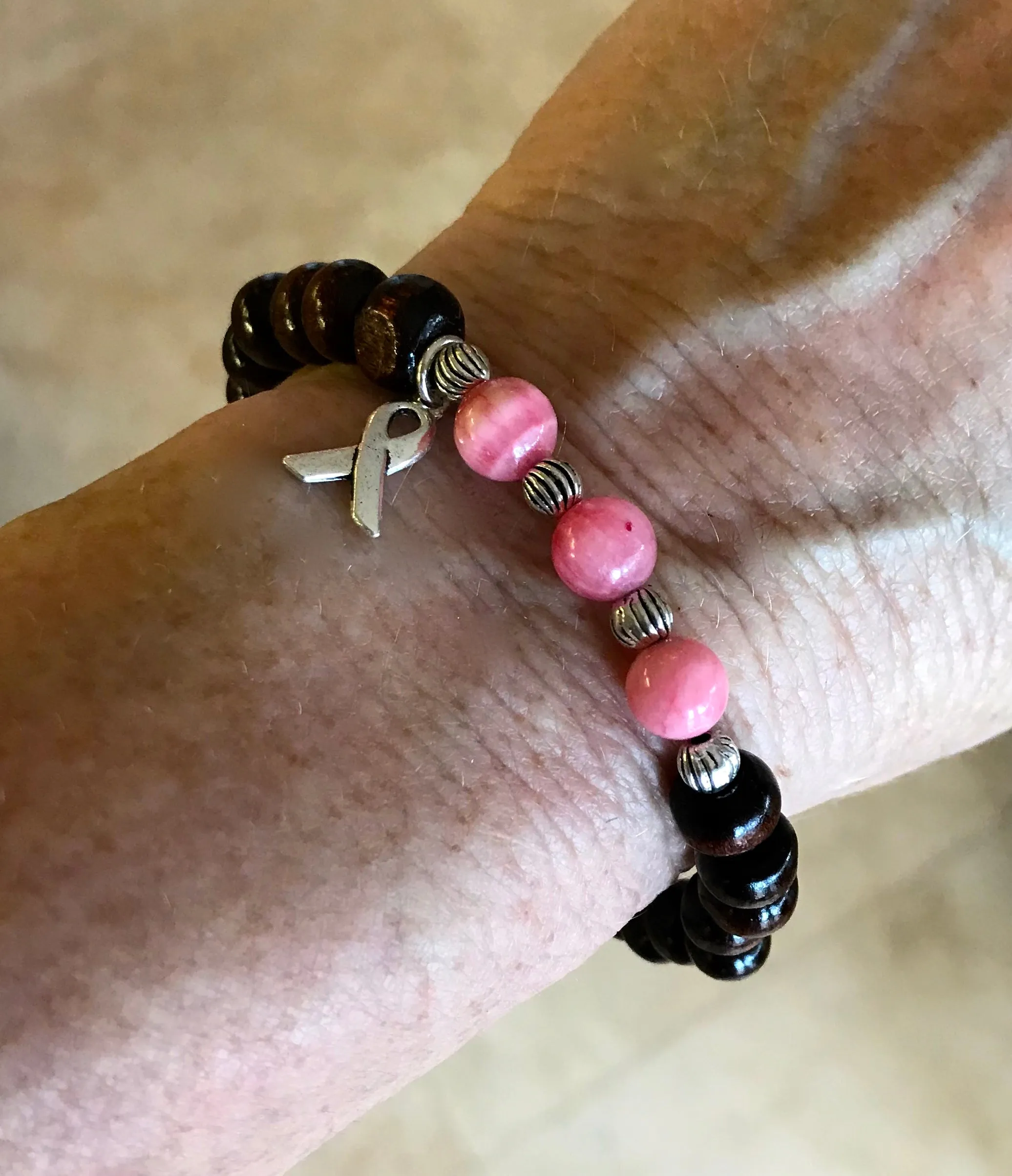 Keep the Faith Metastatic Breast Cancer Bracelet on Wire with Clasp