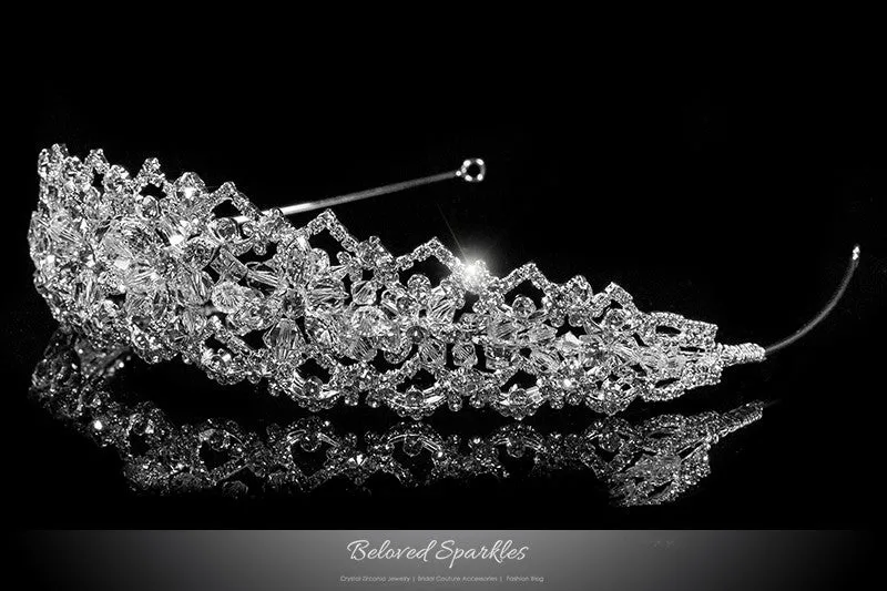 Lara Victorian Art Deco Swarovski Crystal Silver Tiara