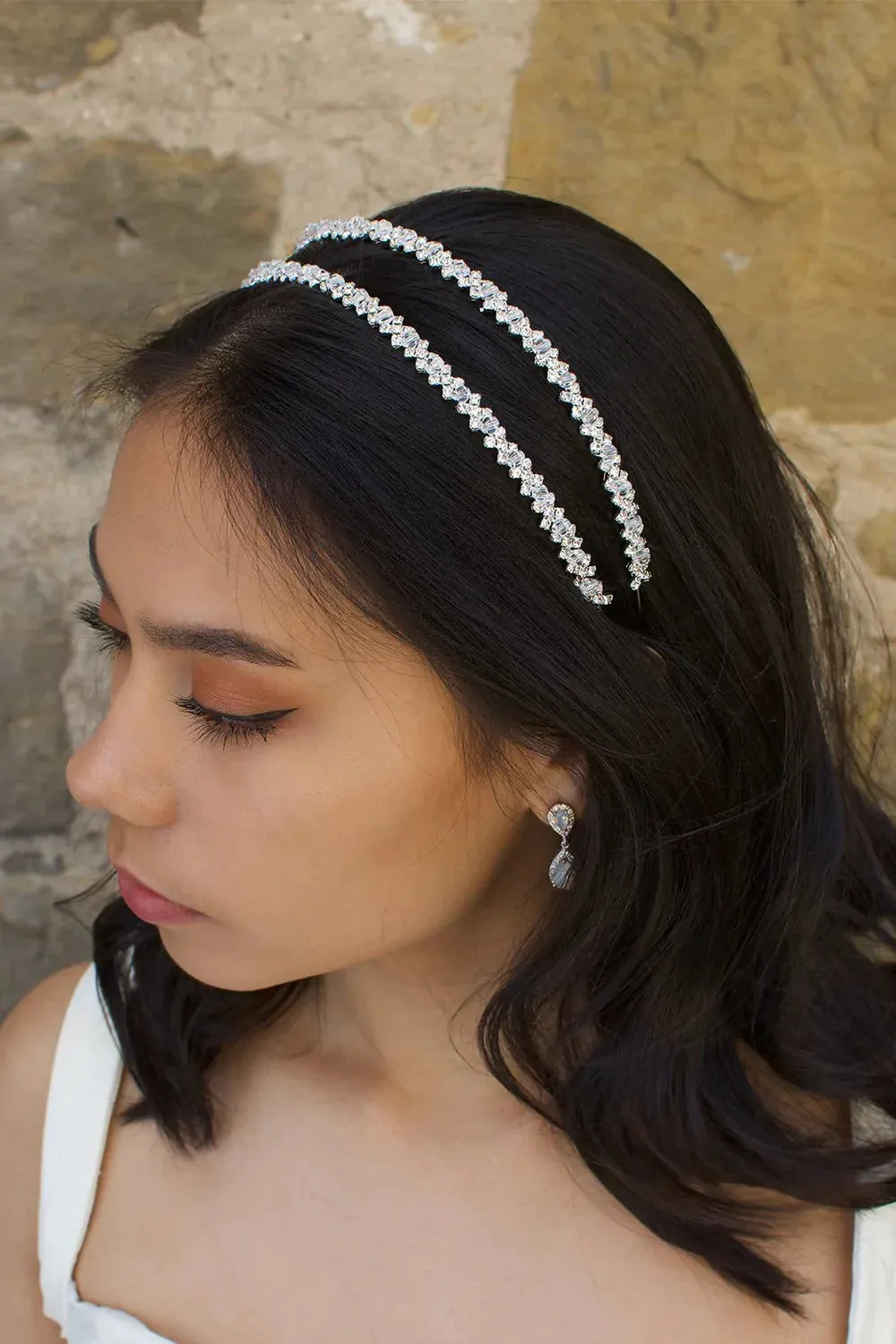 Lauren Crystal - Crystal Bridal Double Headband