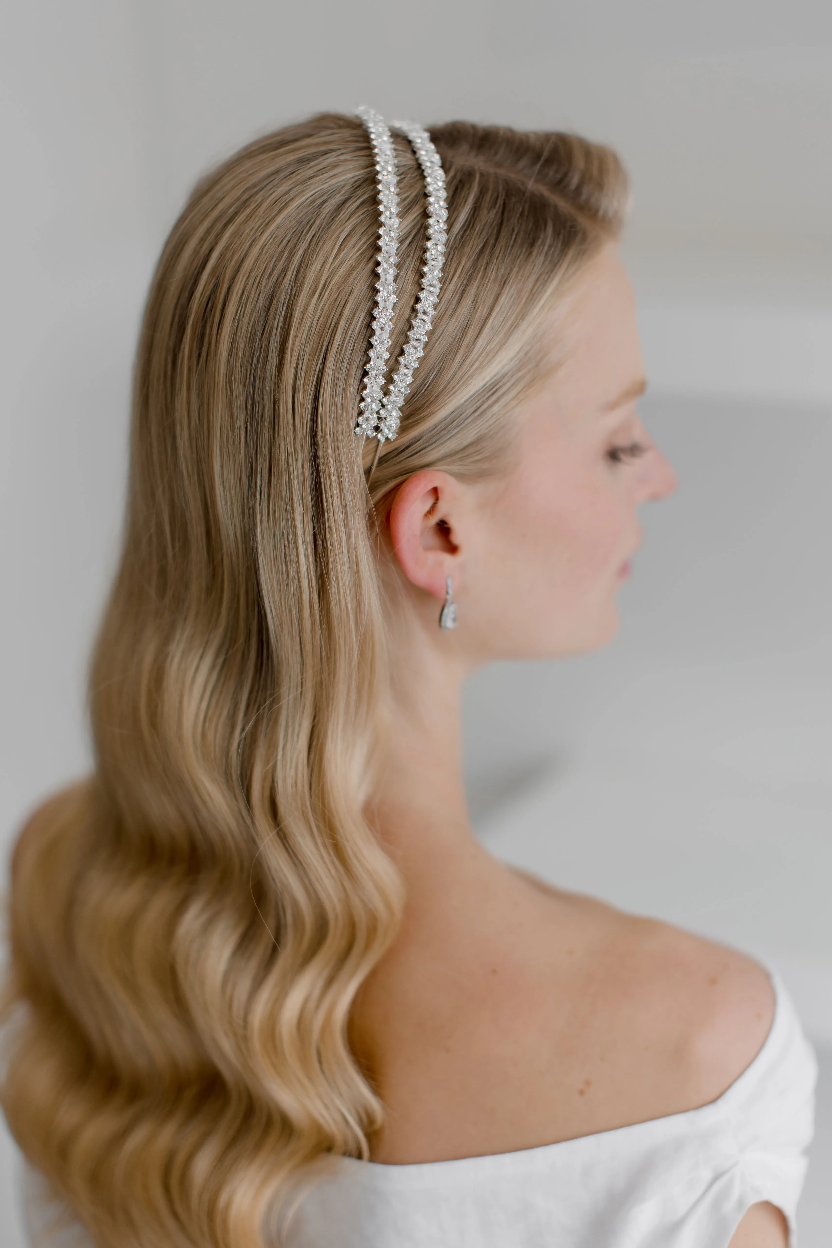 Lauren Crystal - Crystal Bridal Double Headband