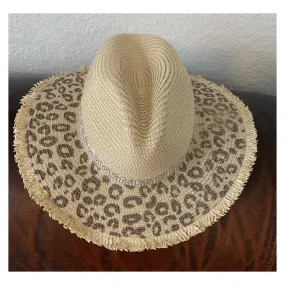 Leopard Straw Hat Decorated