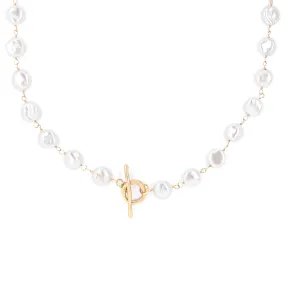 *Limited Edition* Hand Tied Keshi Pearl Toggle Necklace