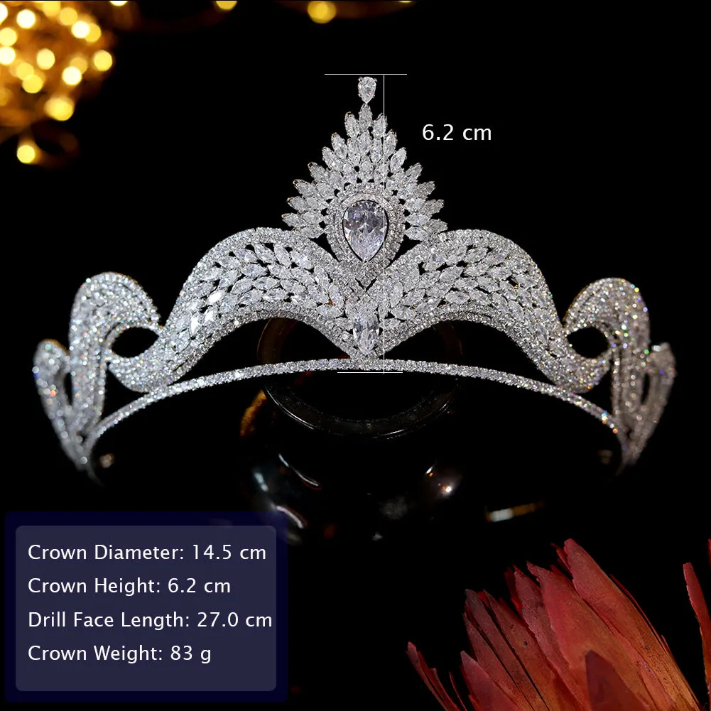 Luxurious Unique Design AAA Cubic Zirconia Tiaras Crown Wedding Headband