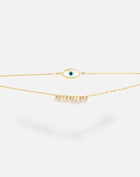 Marquise Evil Eye with Dangling Diamonds Bracelet