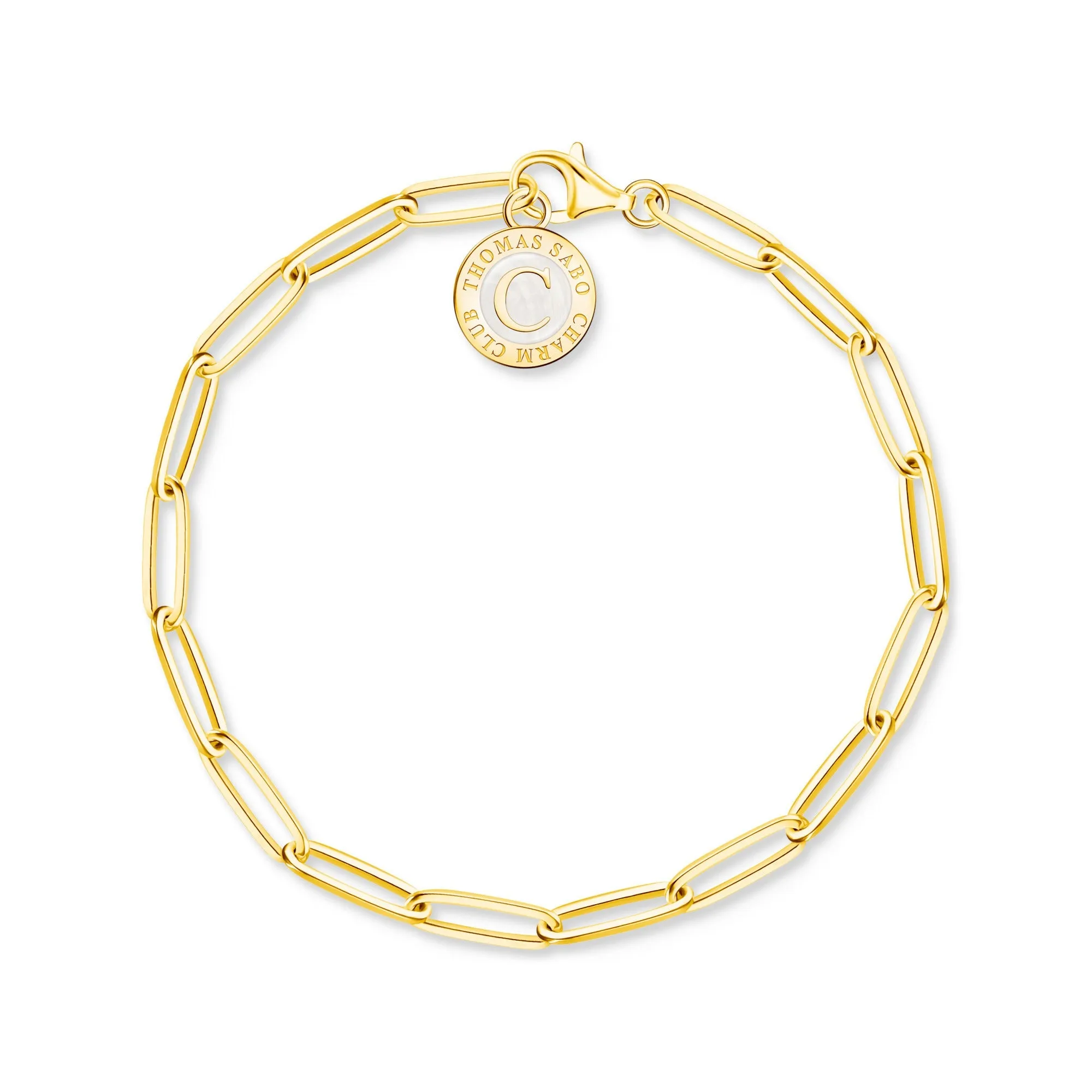 Member Charm Bracelet with White Charmista Coin - Gold Plated