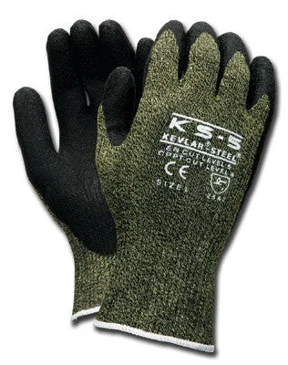 Memphis Gloves Large Black Kevlar 13 Gauge Cut Resistant Black Nitrile Foam Dipped Palm And Fingertip Coated Work Gloves With Black Seamless Synthetic Knit Kevlar Liner