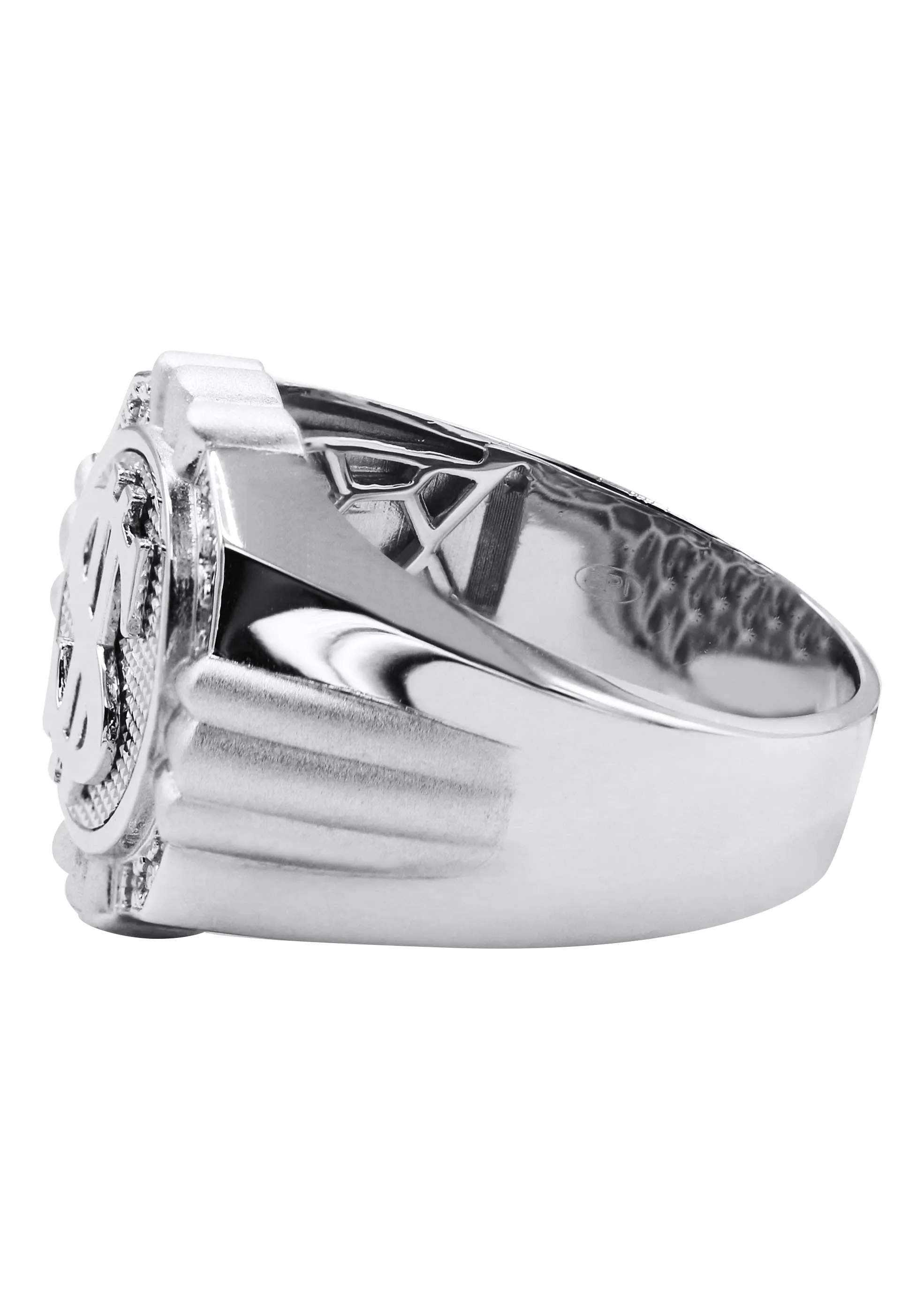 Mens Silver Dollar Sign Signet Ring | Appx 9.3 Grams