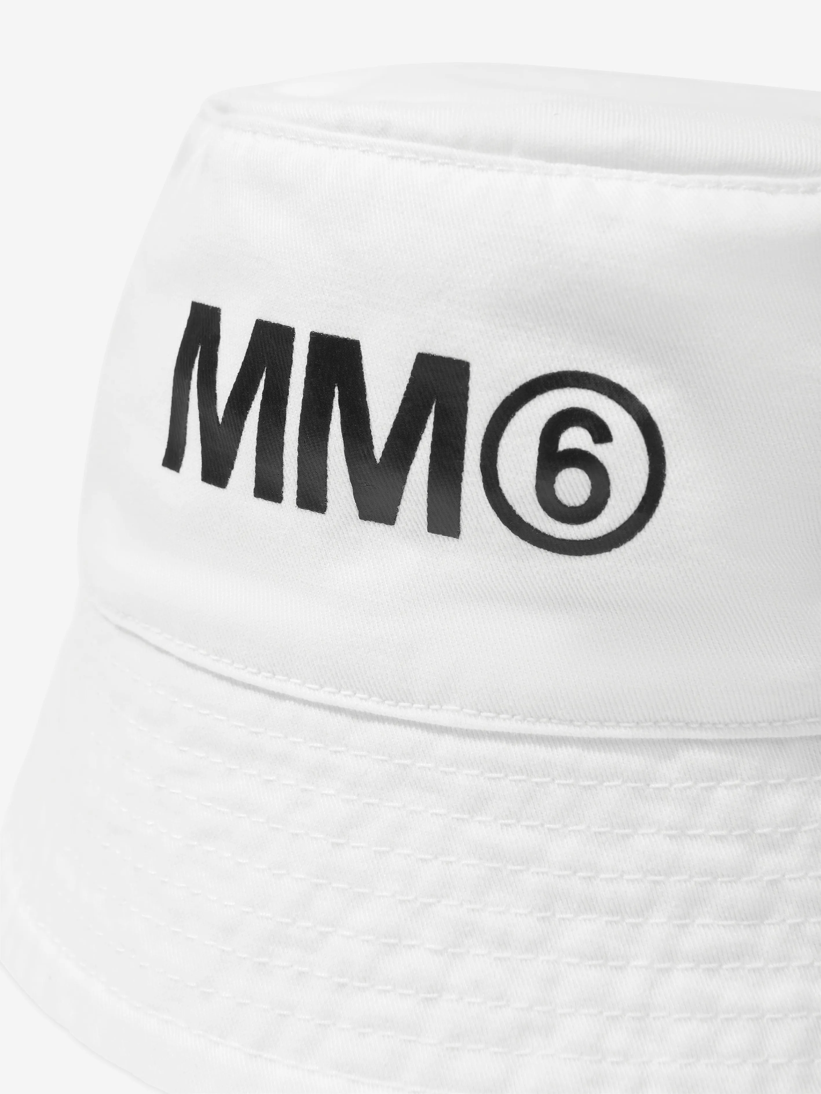 MM6 Maison Margiela Kids Logo Bucket Hat in White