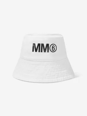 MM6 Maison Margiela Kids Logo Bucket Hat in White