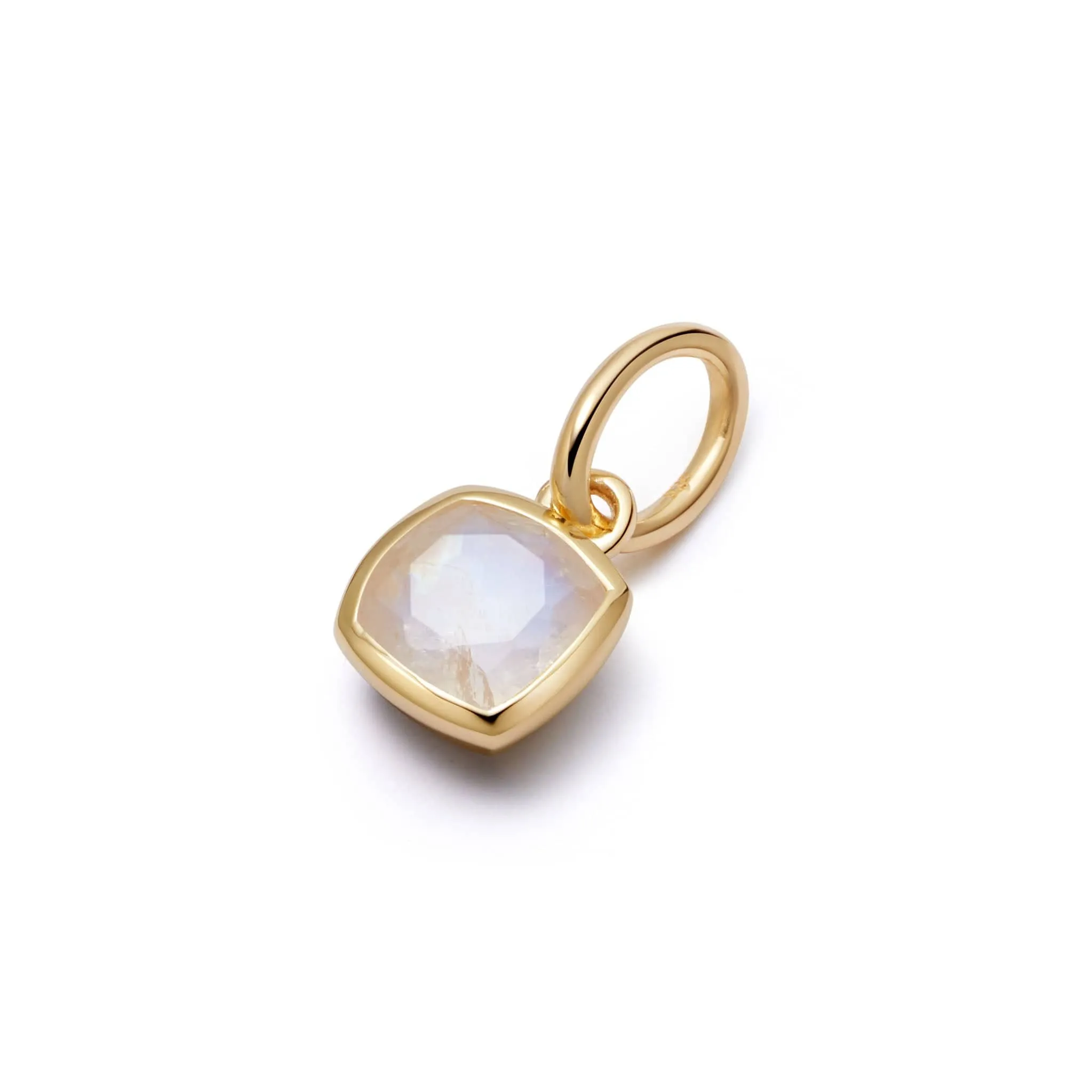 Moonstone June Birthstone Charm Pendant 18ct Gold Plate