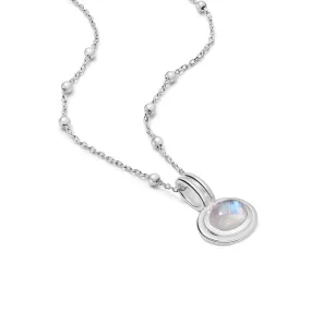 Moonstone Pendant Necklace Sterling Silver