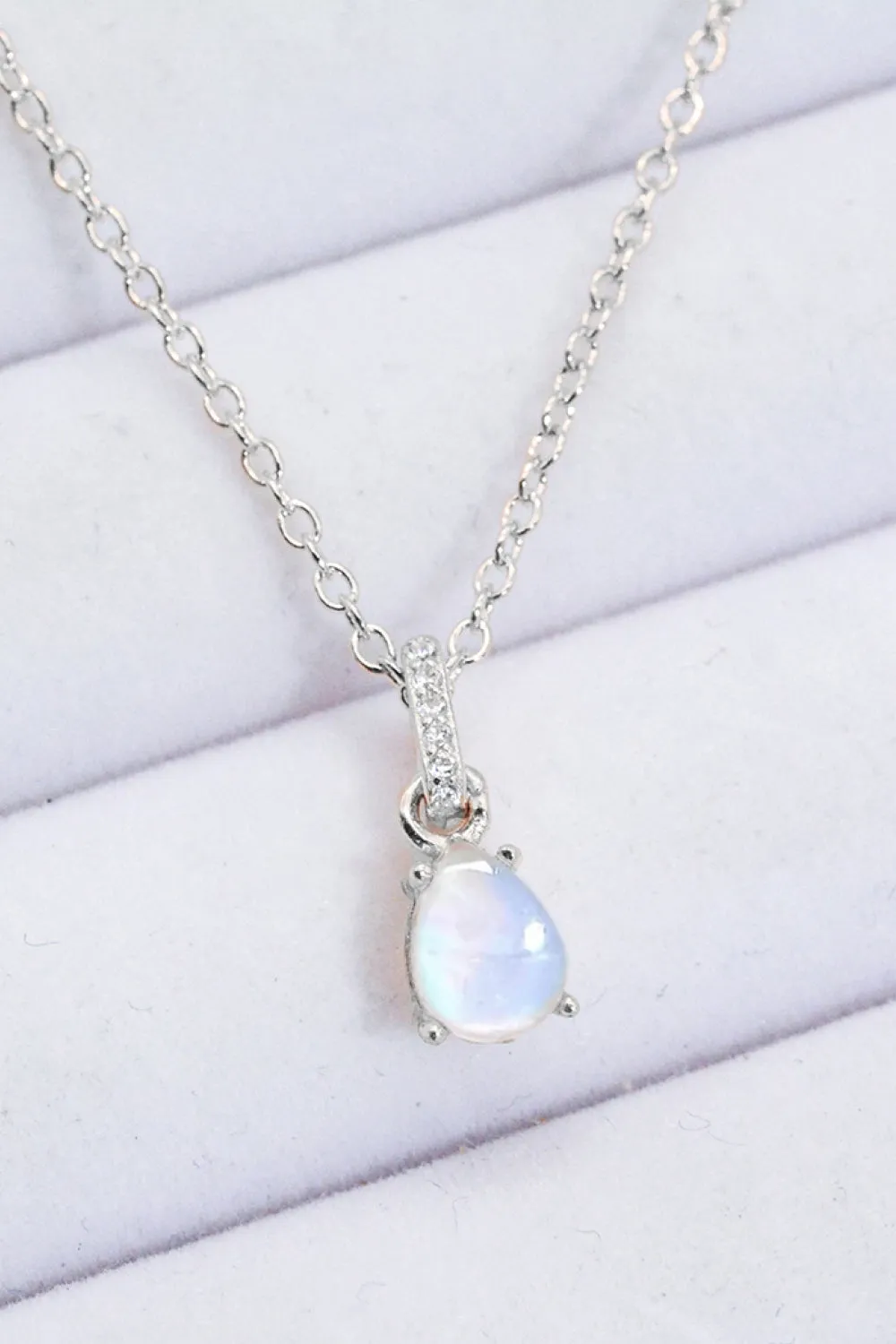 Moonstone Teardrop Pendant Necklace