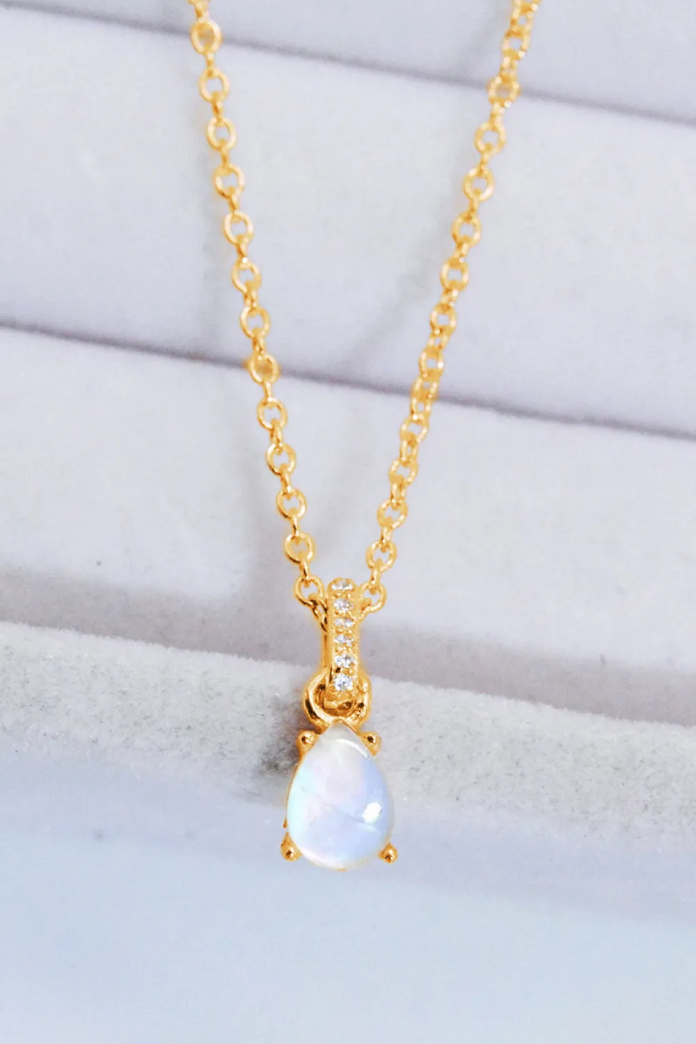 Moonstone Teardrop Pendant Necklace