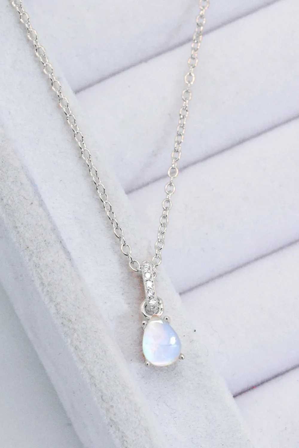 Moonstone Teardrop Pendant Necklace