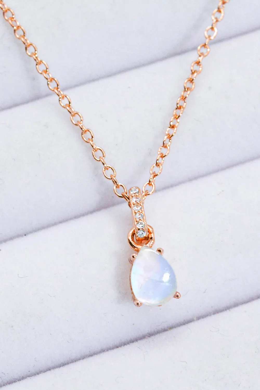 Moonstone Teardrop Pendant Necklace