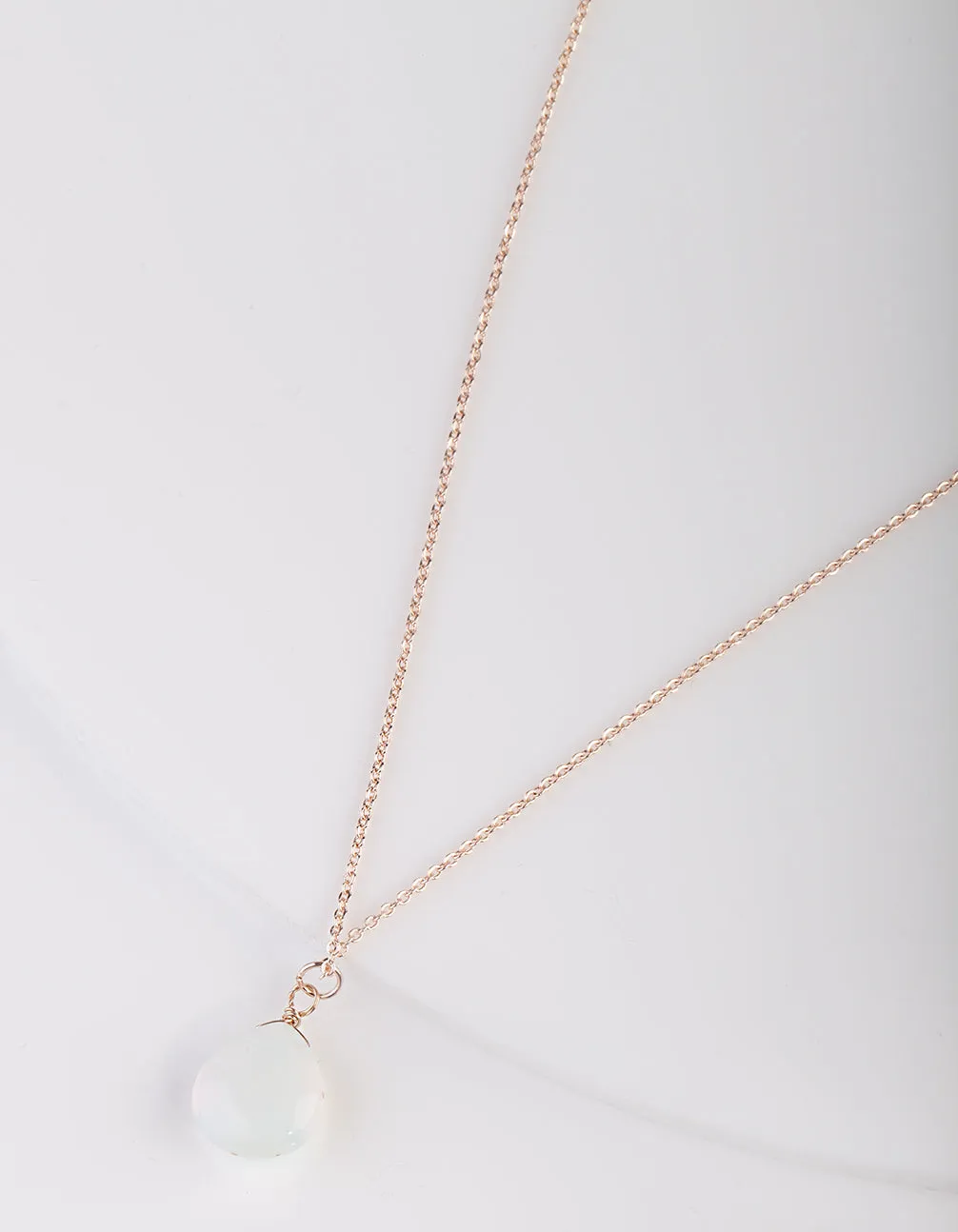 Moonstone Teardrop Rose Gold Necklace