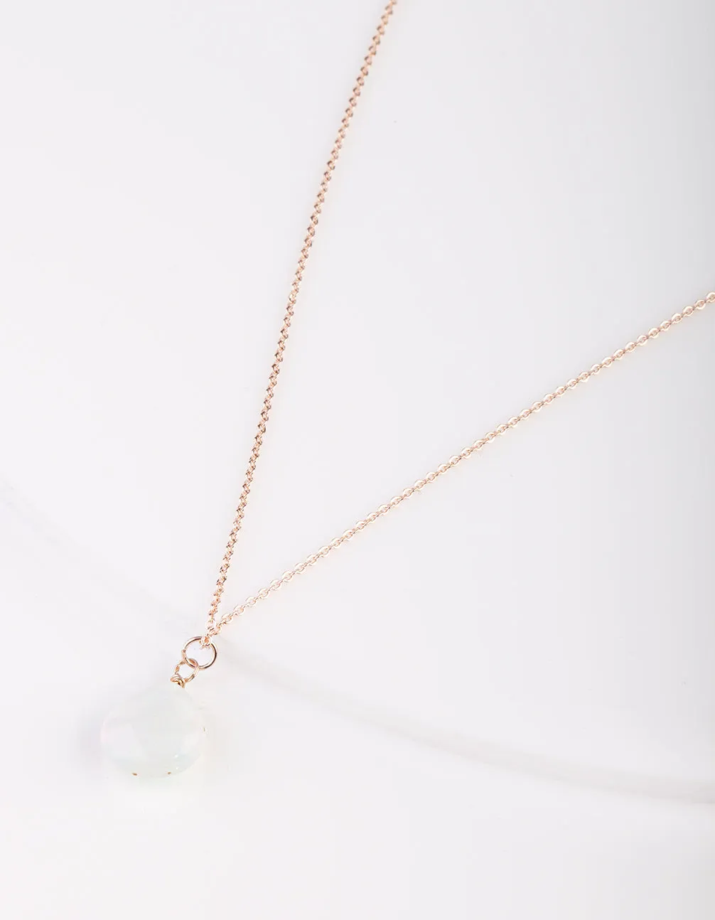 Moonstone Teardrop Rose Gold Necklace