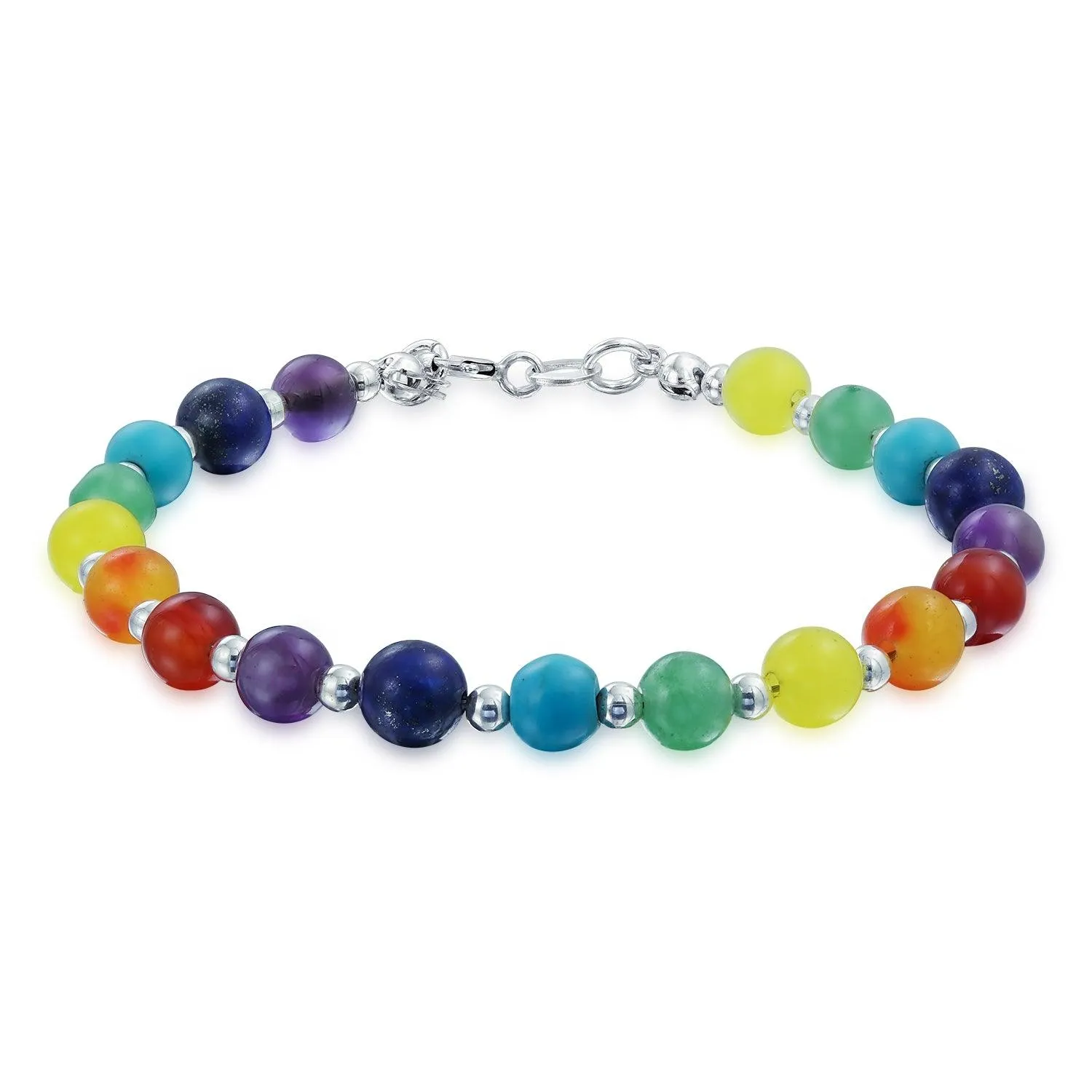 Multicolor Healing Gemstone Strand Bracelet for Yoga & Meditation