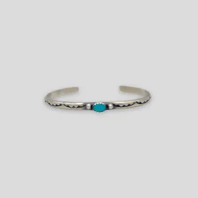 Native American Handcrafted Sterling Silver Turquoise Bracelet Oval