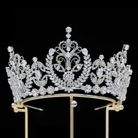 New Cubic Zircon Bride Crown Headwear Metal Electroplated Korean Style Wedding Hair Accessories GH0153