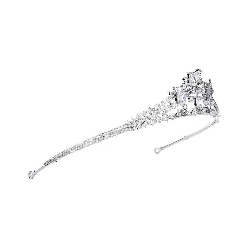 New Simple Wedding Tiara Bride Wedding Zircon Star Crown Princess  Hair Accessories Birthday Crown HT21022