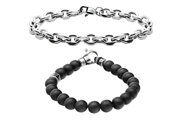 Onyx Crest Bracelet Stack