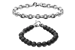 Onyx Crest Bracelet Stack