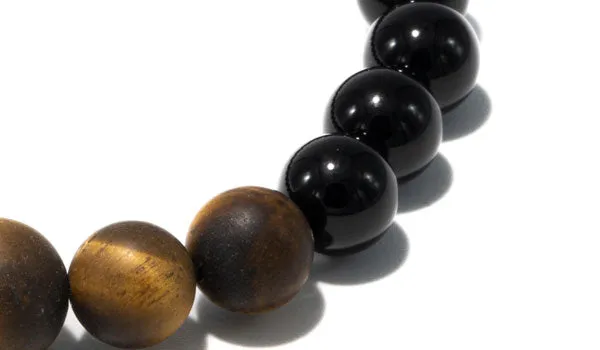 Onyx Gloss & Matte Tigers Eye Natural Gemstone Bracelet