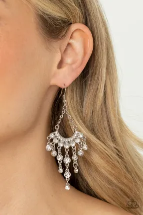 Open Door Jewelry - Commanding Candescence - White Earrings - Paparazzi Accessories