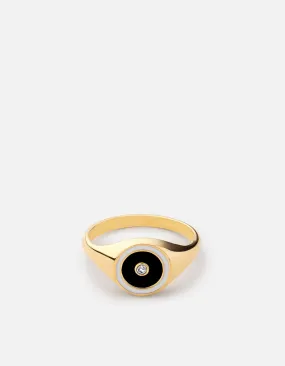 Opus Sapphire Ring, Gold Vermeil/Black