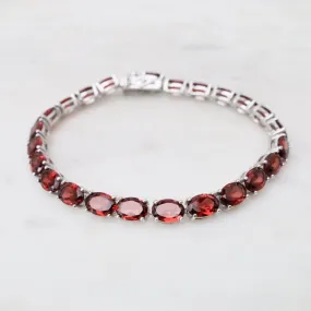 Oval Garnet Tennis Bracelet